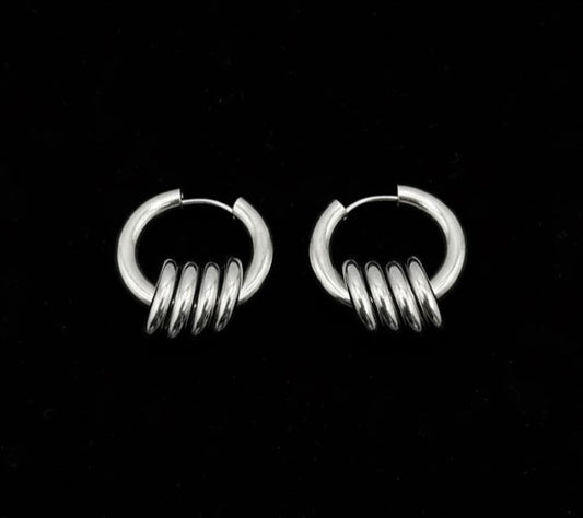 Silver O Rings Hoop Earrings