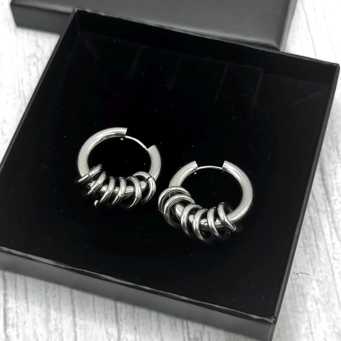 Silver Multi-Hoop Huggie Earrings