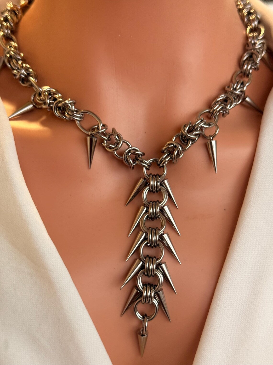 Y-Drop Multi-Spike Chain Necklace