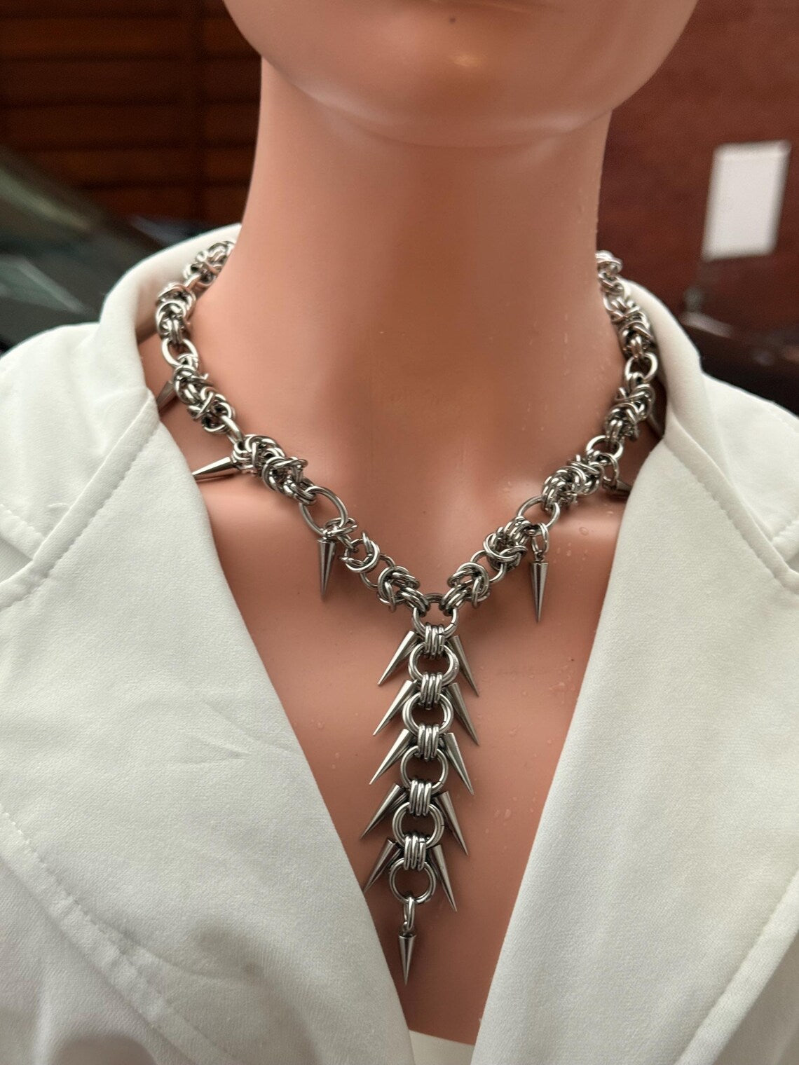 Y-Drop Multi-Spike Chain Necklace
