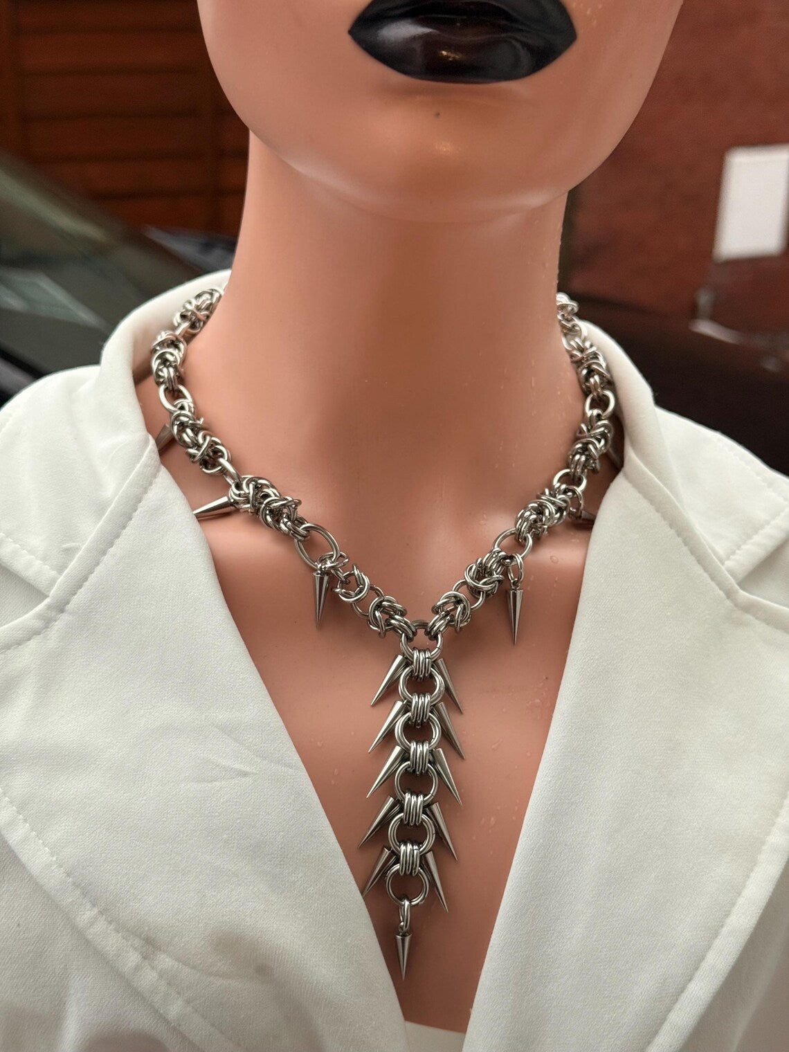Y-Drop Multi-Spike Chain Necklace
