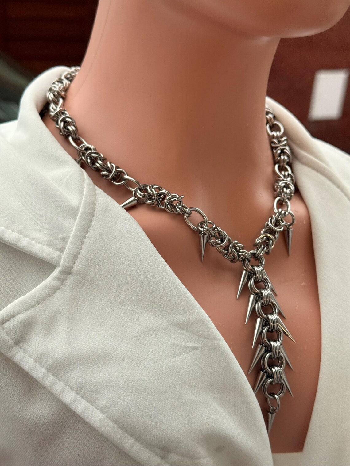 Y-Drop Multi-Spike Chain Necklace