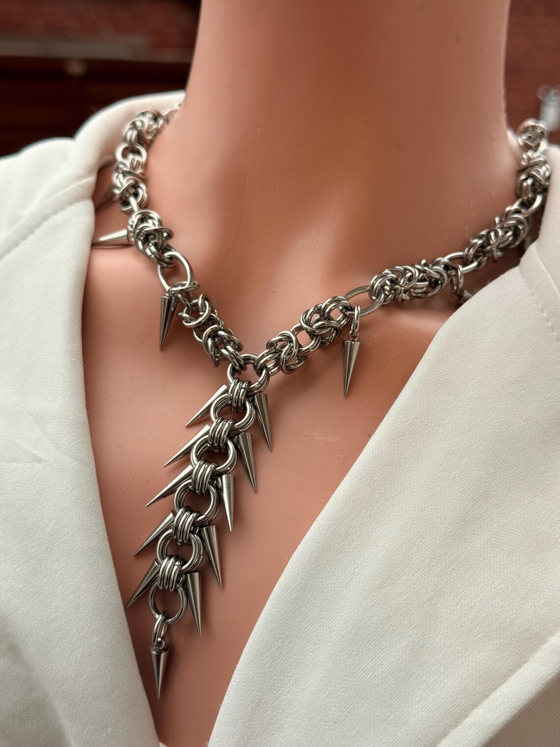 Y-Drop Multi-Spike Chain Necklace