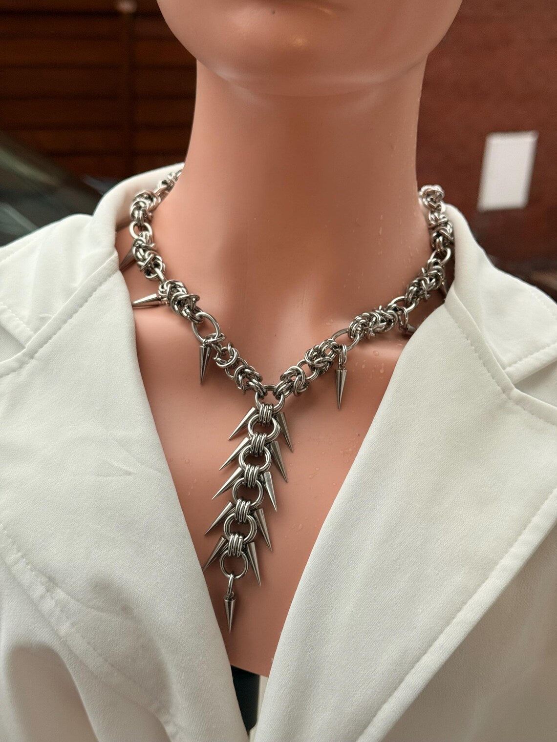 Y-Drop Multi-Spike Chain Necklace