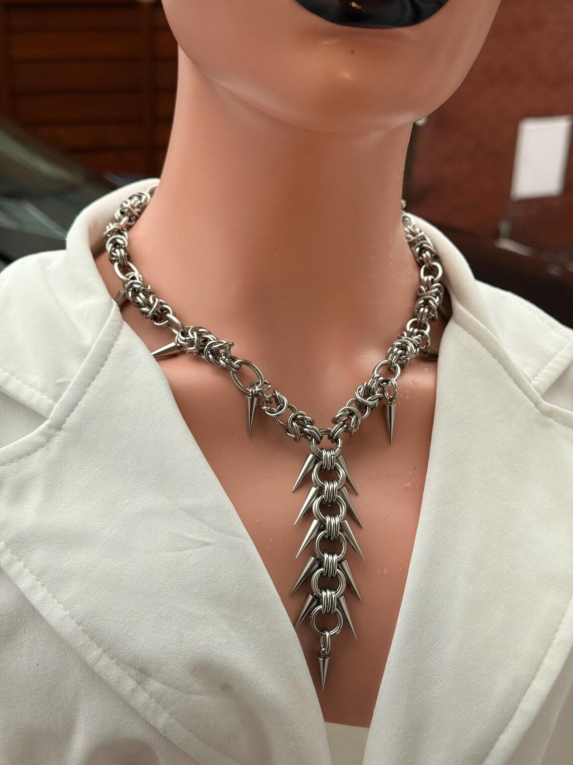 Y-Drop Multi-Spike Chain Necklace