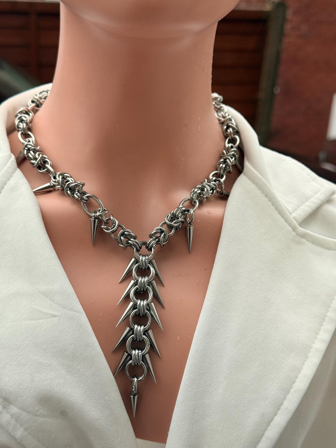 Y-Drop Multi-Spike Chain Necklace